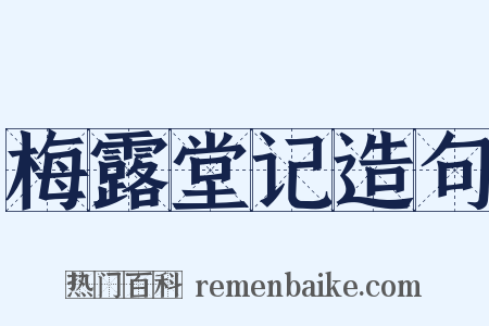 梅露堂记造句是什么意思的图片
